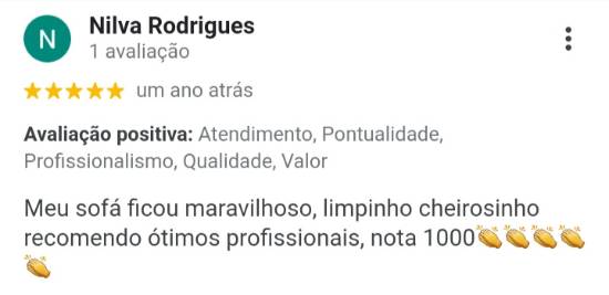 Depoimentos de clientes após terem feito a limpeza do estofado.