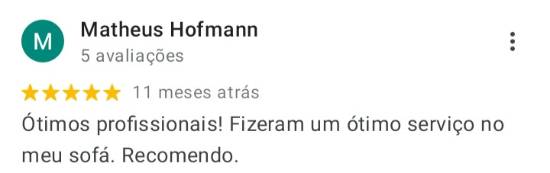 Depoimentos de clientes após terem feito a limpeza do estofado.